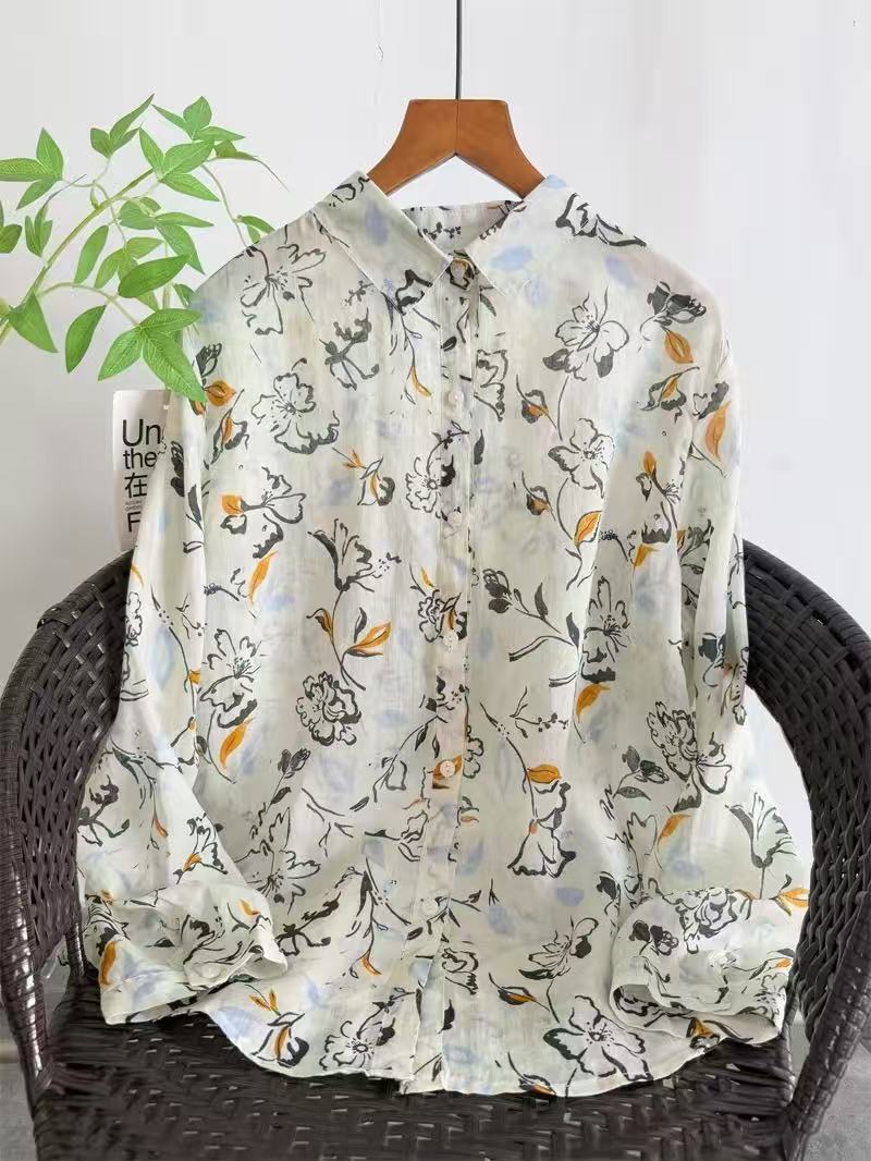 Summer Clothing Japan - Chemises vintage 2026 100 % ramie