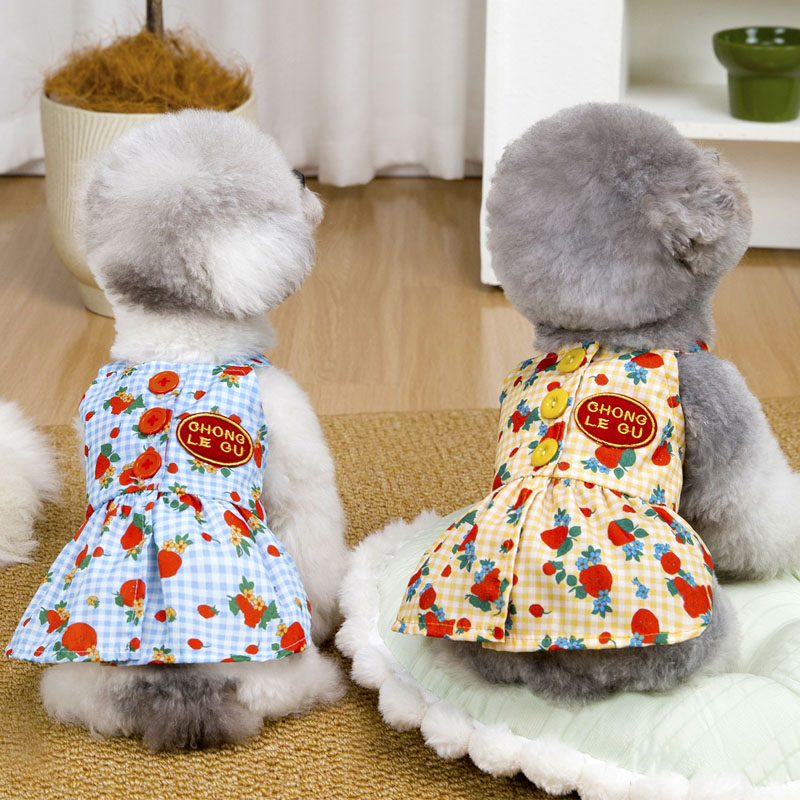 Yellow Summer Clothing - Vêtements d'été pour chiens, robes à