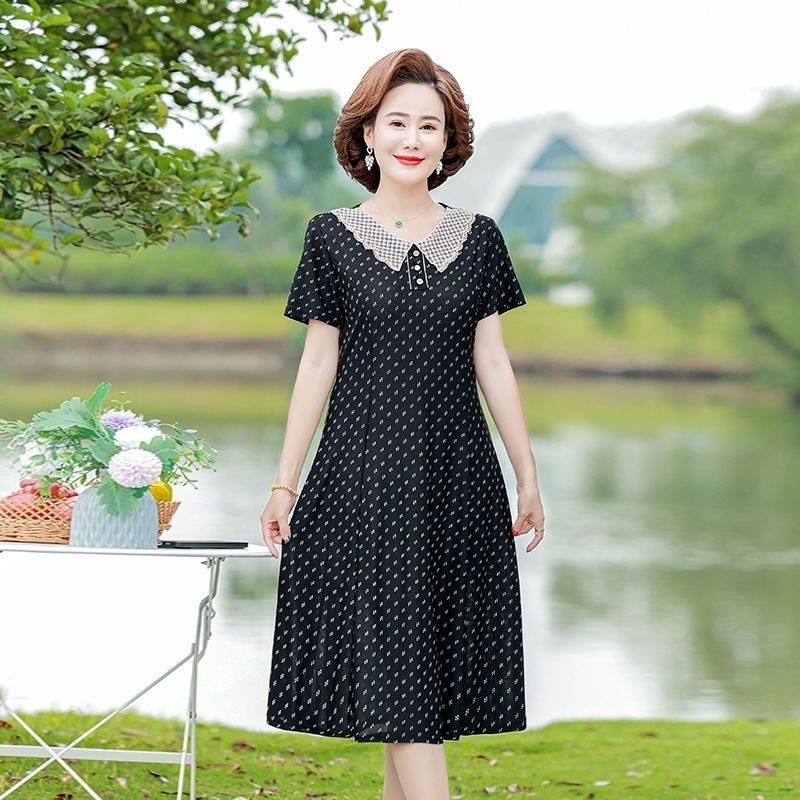 Summer Clothing Over 60 - Robe longue d'été tendance, élastique, décontractée,