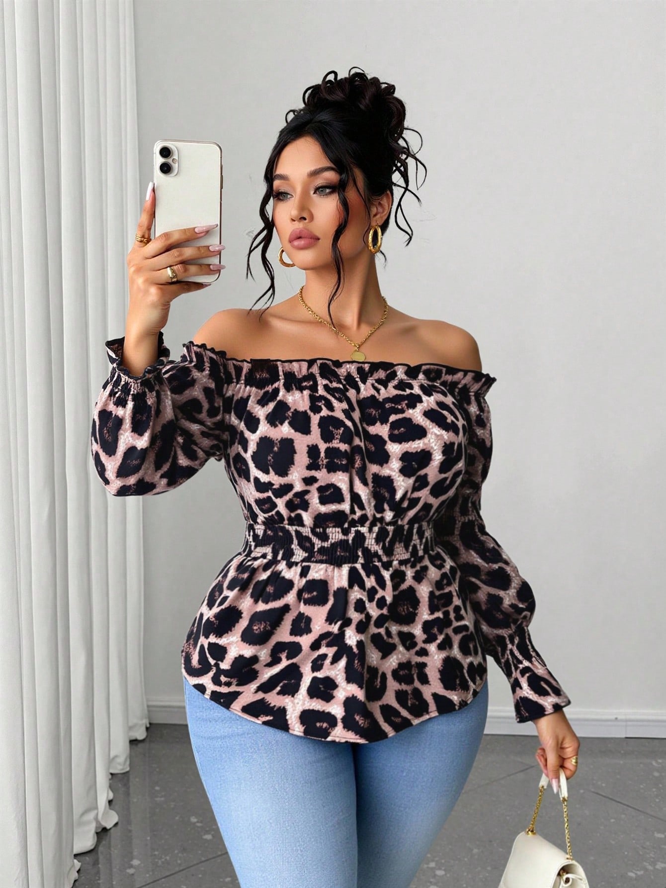 Off Shoulder Blouse - Chemisier à la mode à manches