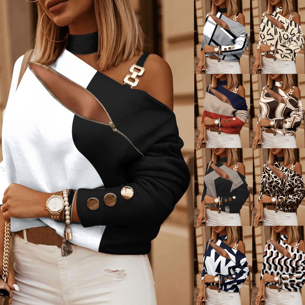 Off Shoulder Blouse - Chemisier femme à épaules dénudées avec