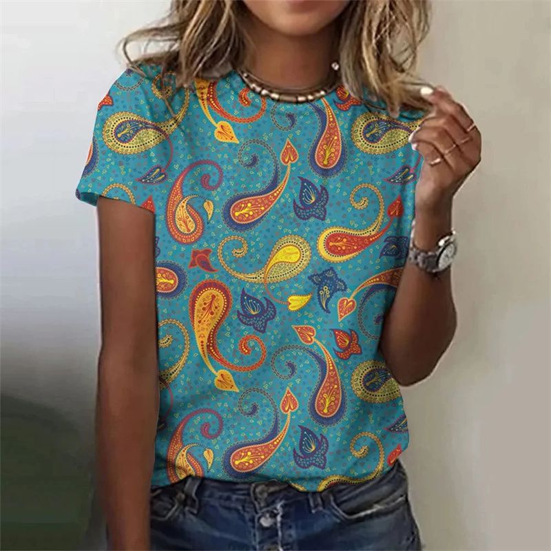 Summer Clothing India - Harajuku-T-shirt imprimé 3D pour femme, motif