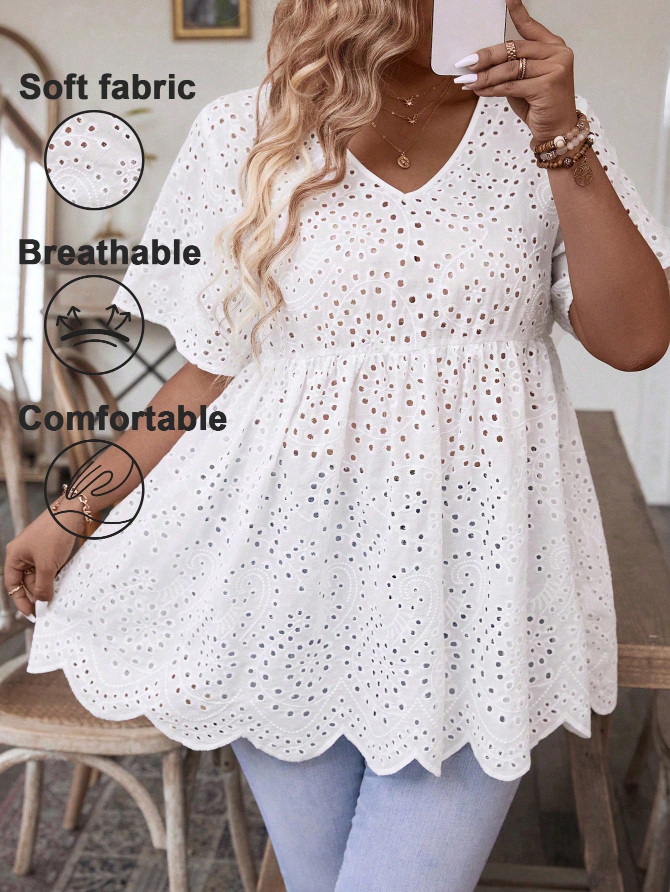 Summer Clothing Wear - Chemisier ample et respirant à col
