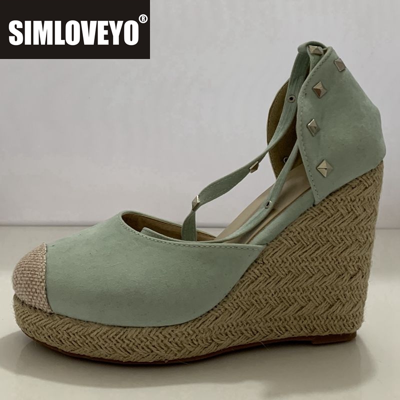 Espadrille Sandal Women - SIMLOVEYO espadrilles femmes sandales compensées talons
