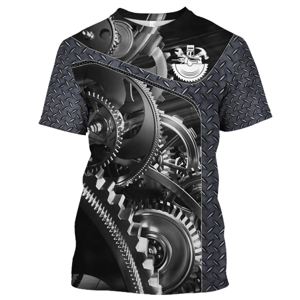 Summer Clothing Names - T-shirt vintage imprimé mécanique 3D pour