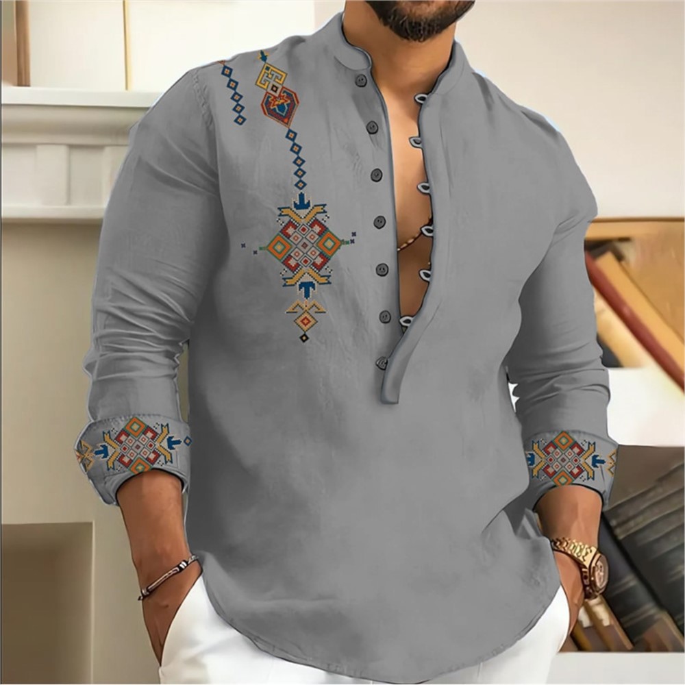 Summer Clothing Men 2025 - Chemise hawaïenne à manches longues pour