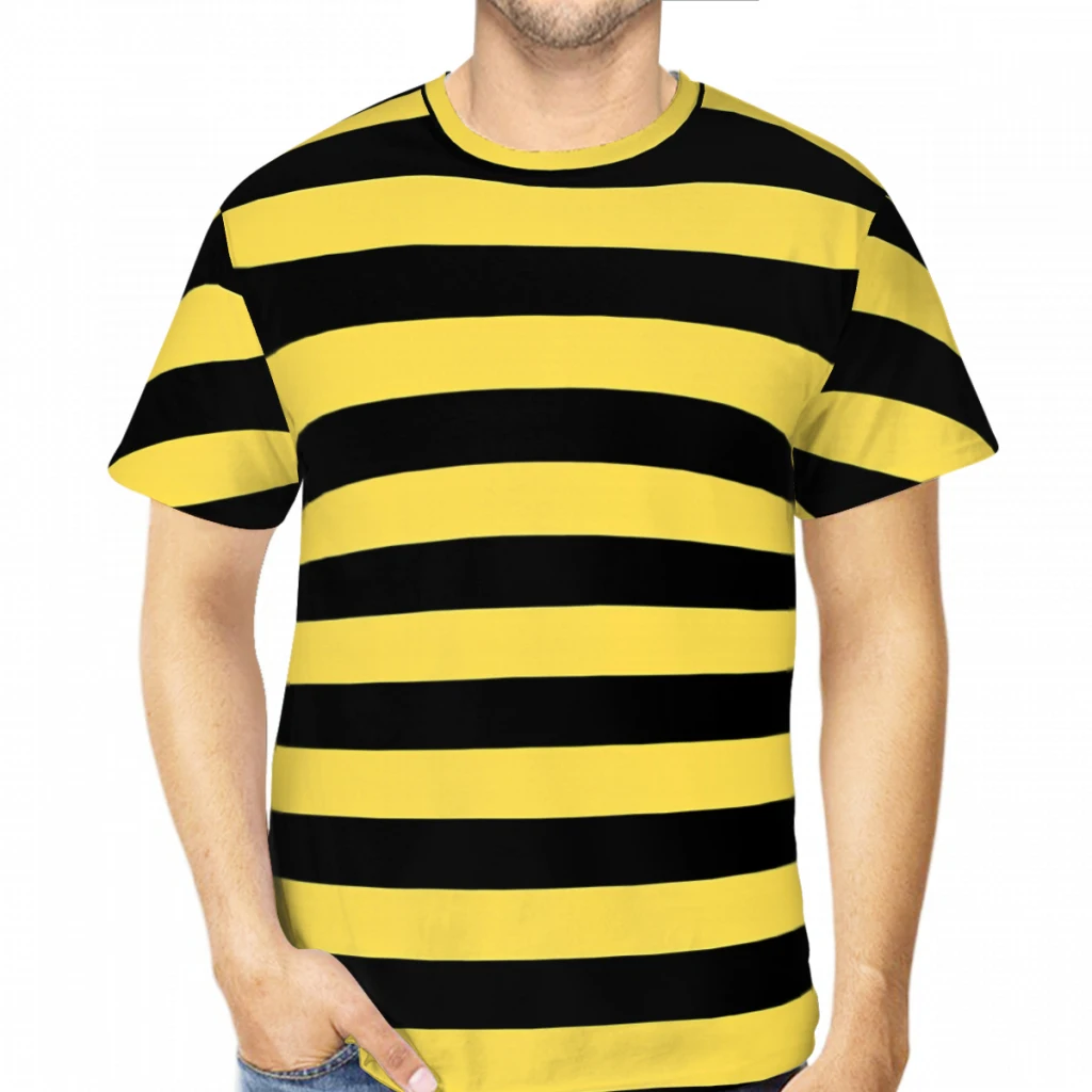 Yellow Summer Clothing - T-shirt rayé noir et jaune avec
