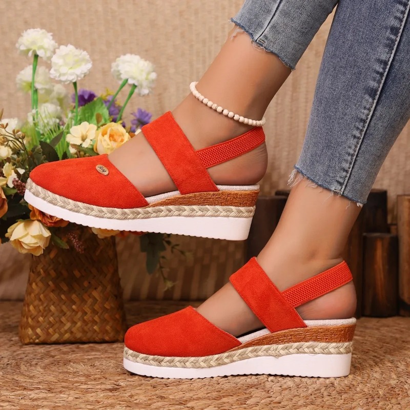 Espadrille Sandal Women - Sandales compensées fermées pour femmes, sandales