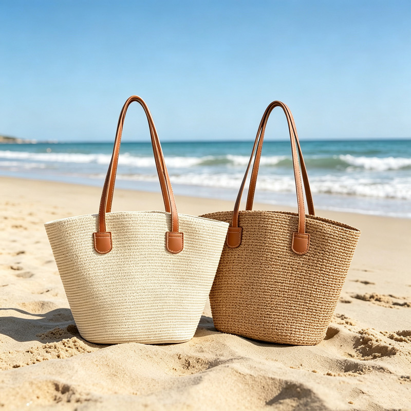 Beach Bag Straw - CLAREGQI Sac fourre-tout en paille de