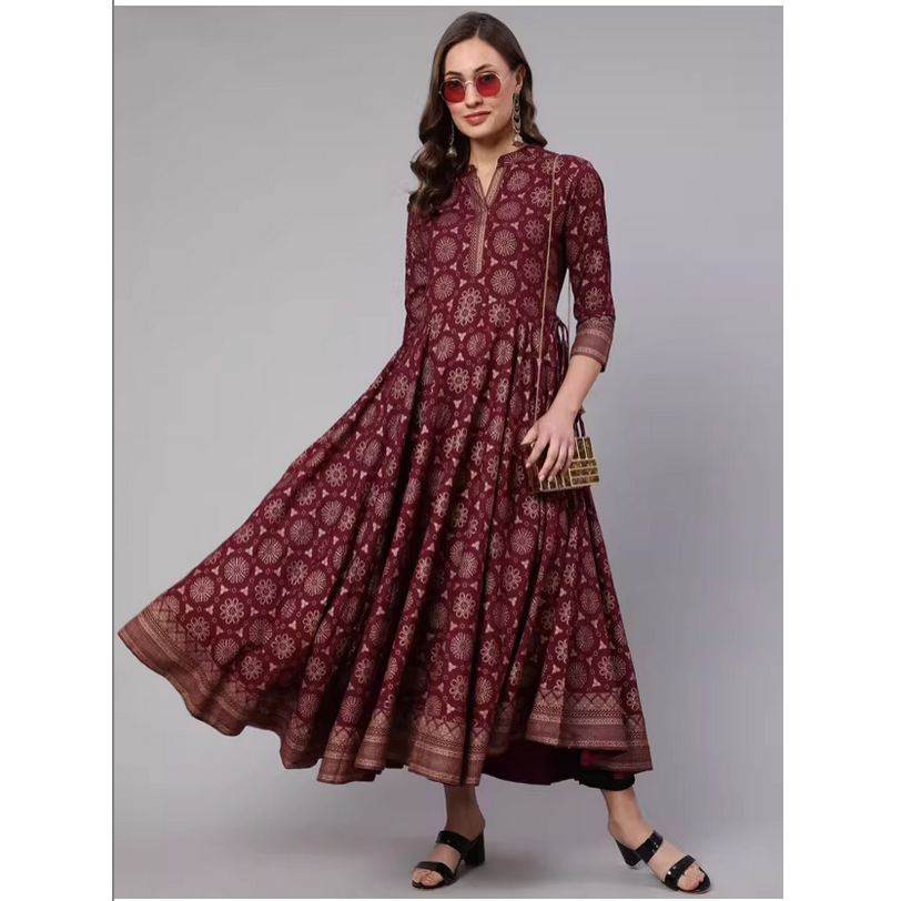 Summer Clothing India - Collection Printemps/Été Robe longue rouge bordeaux