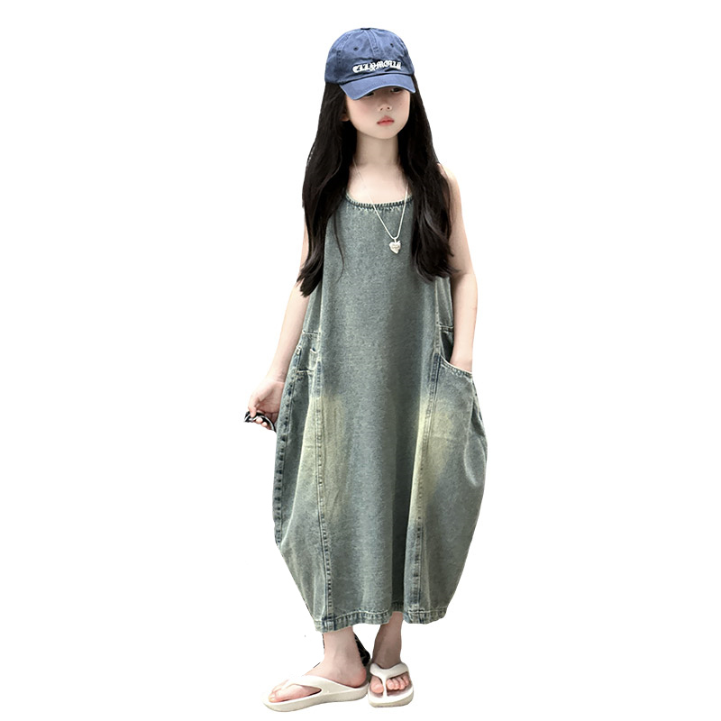 Quality Summer Clothing - Robe en jean sans manches pour