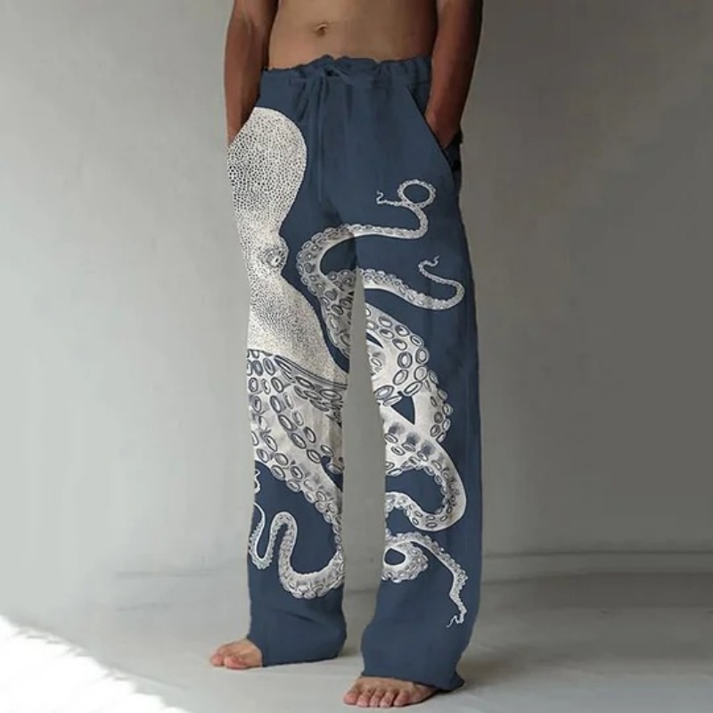 Summer Clothing Men 2025 - Pantalon décontracté imprimé graphique poulpe d'art