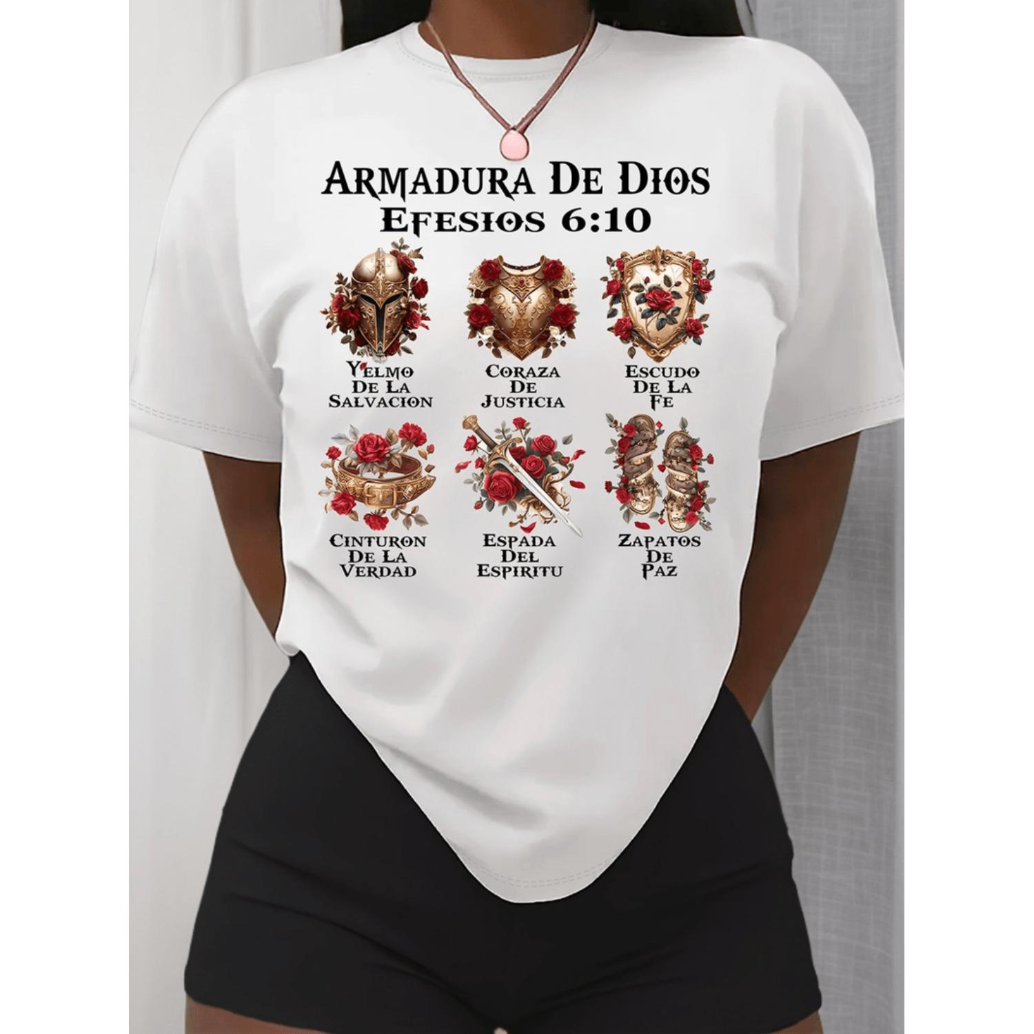 Summer Clothing In Spanish - T-shirt décontracté à manches courtes pour