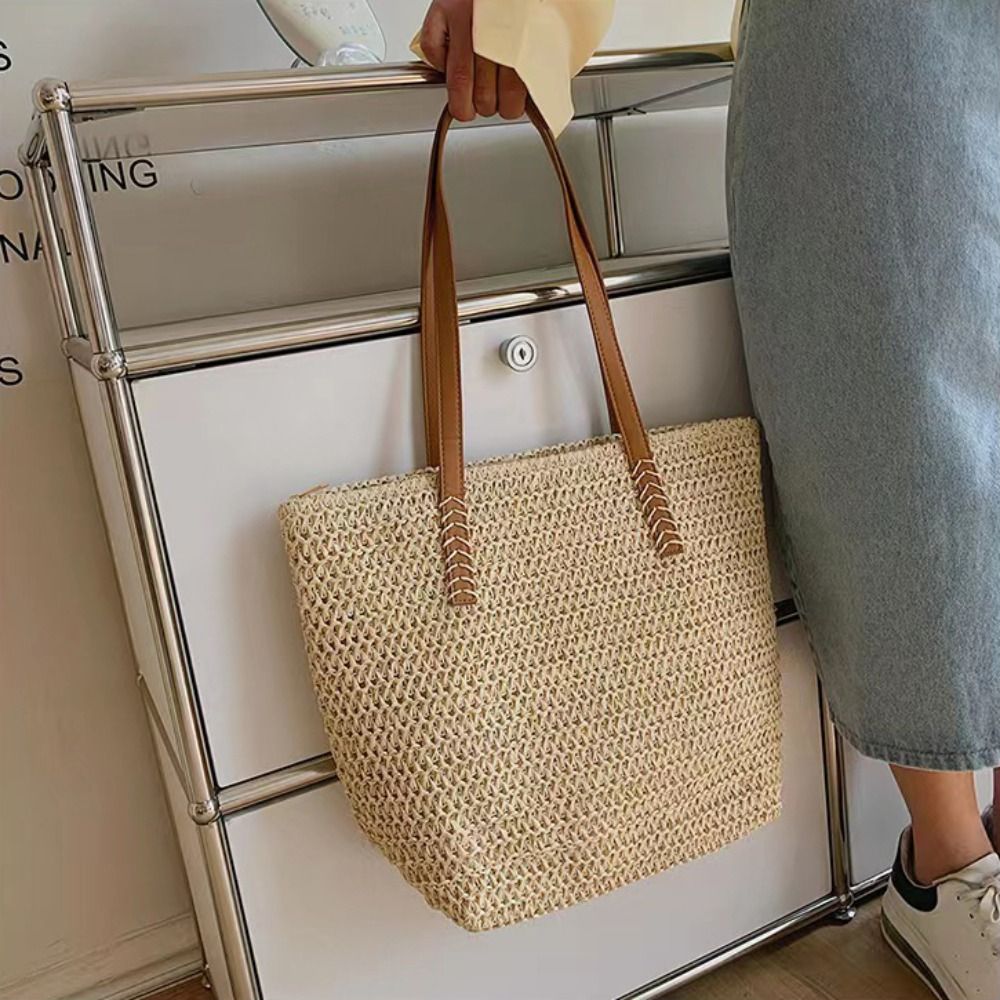 Sac fourre-tout carré en paill - Beach Bag Straw avis et prix
