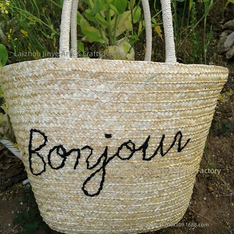 Sac seau en paille de blé tres - Beach Bag Straw avis et prix