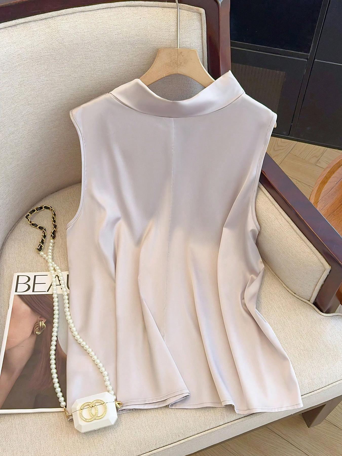 【Taille Plus】 Haut uni à nouer - Summer Clothing Wear avis et prix