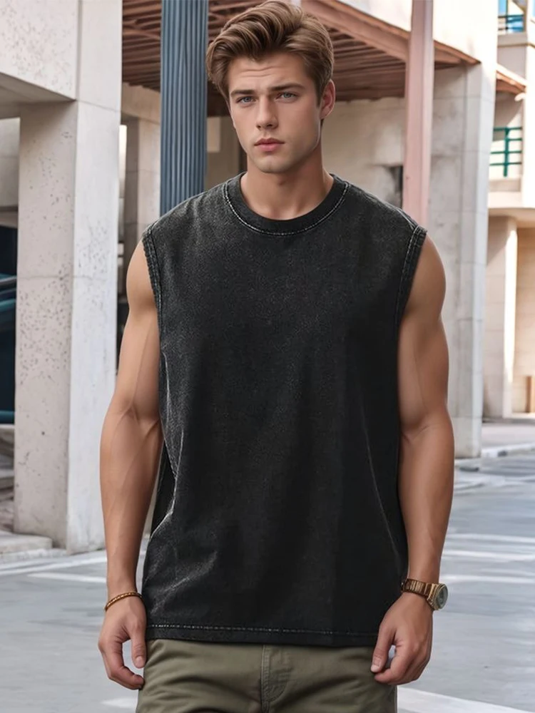 Débardeur en coton délavé pour - Summer Clothing Men 2025 avis et prix