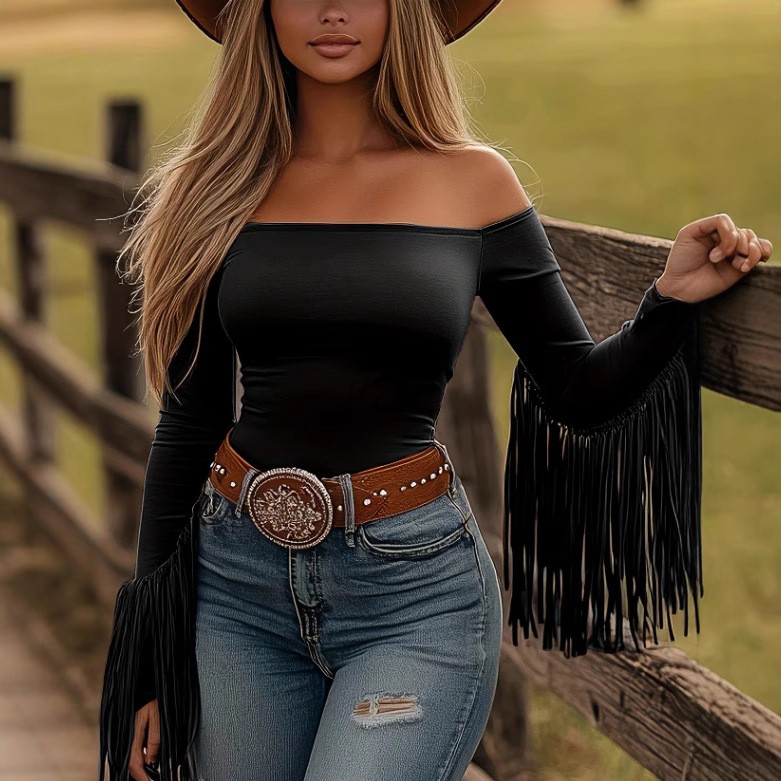 Blouse à manches longues pour  - Off Shoulder Blouse avis et prix