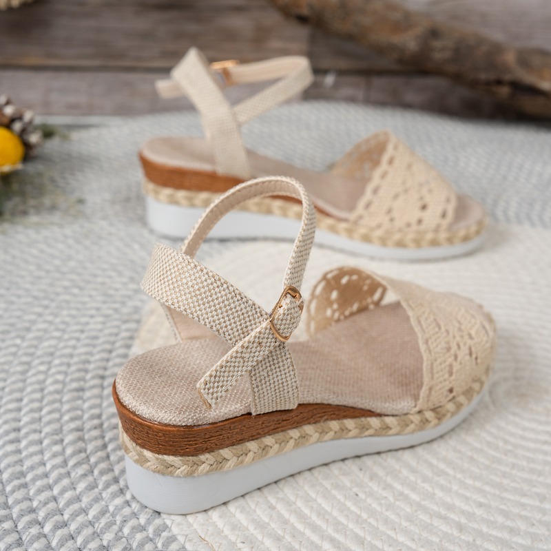 Sandales compensées en dentell - Espadrille Sandal Women avis et prix