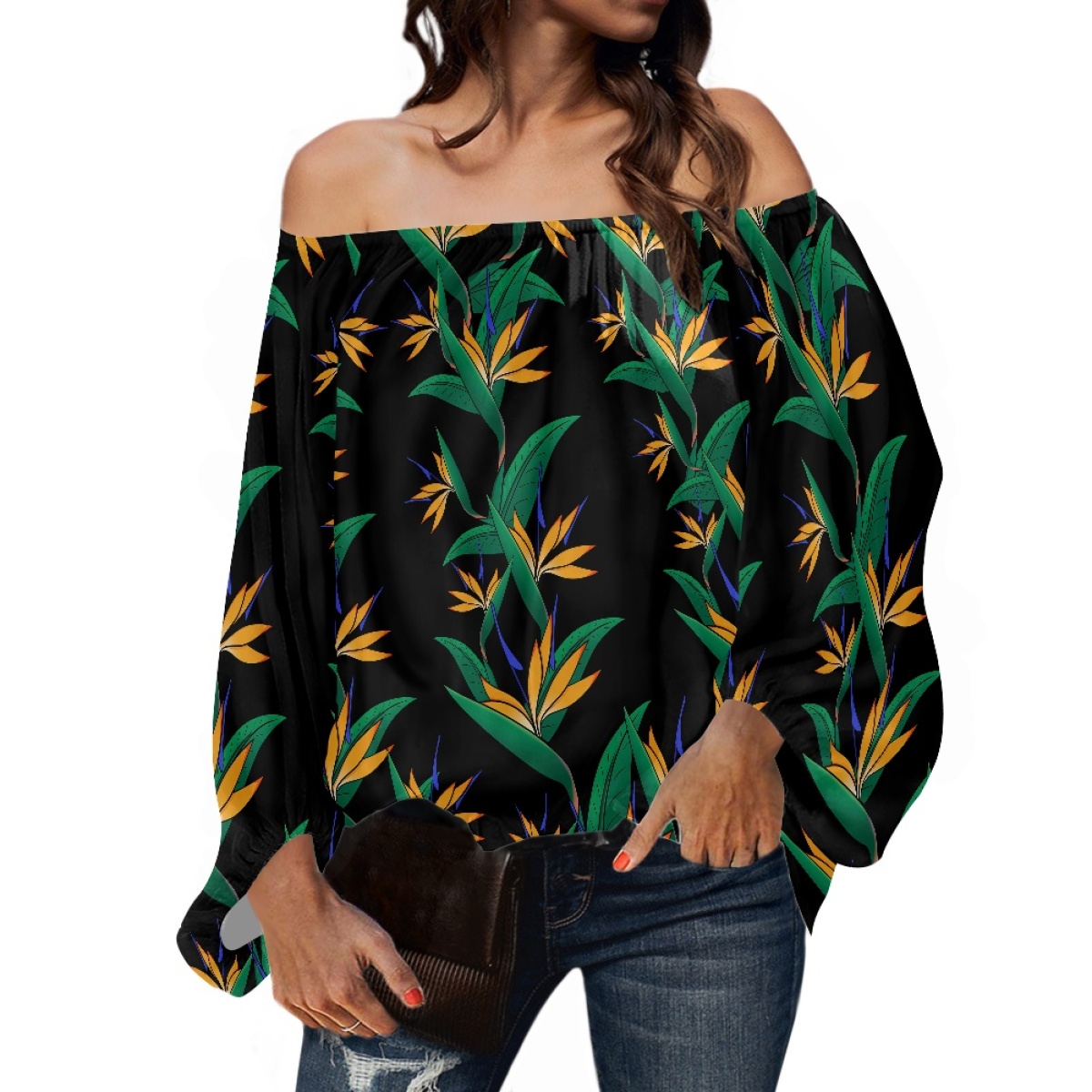 Vêtements tribaux polynésiens, - Off Shoulder Blouse avis et prix