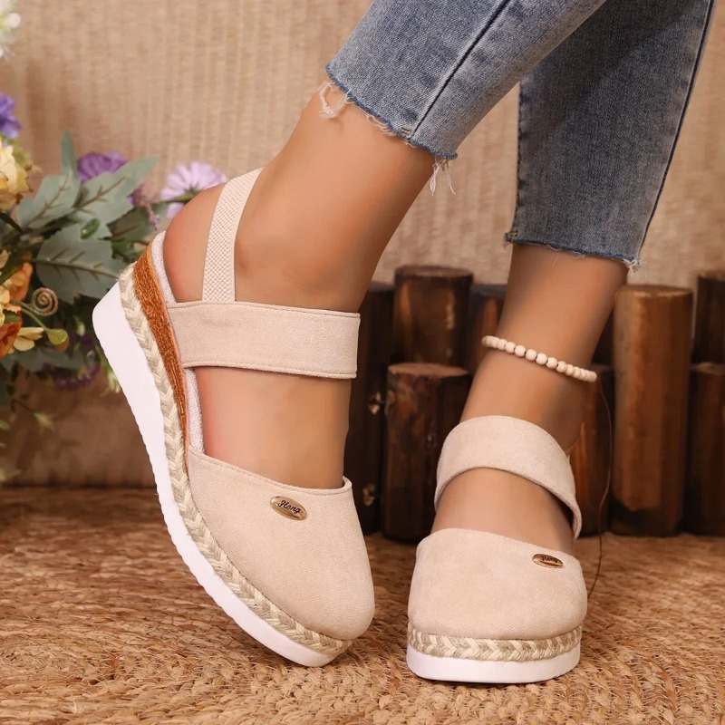 Sandales compensées fermées po - Espadrille Sandal Women avis et prix