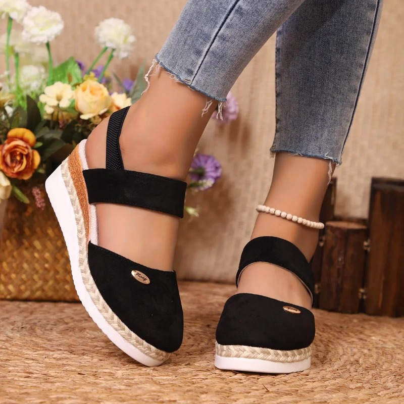 Sandales compensées fermées po - Espadrille Sandal Women avis et prix