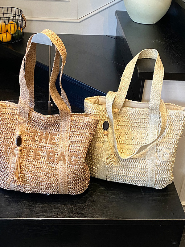 Sac fourre-tout en paille tres - Beach Bag Straw avis et prix