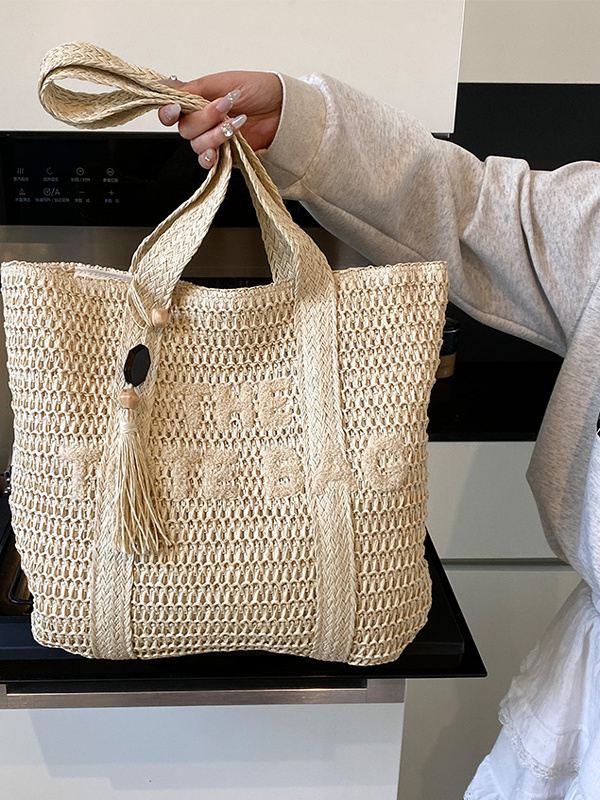 Sac fourre-tout en paille tres - Beach Bag Straw avis et prix