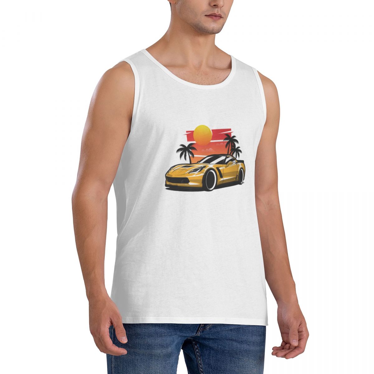 T-shirt sans manches 100% coto - Yellow Summer Clothing avis et prix