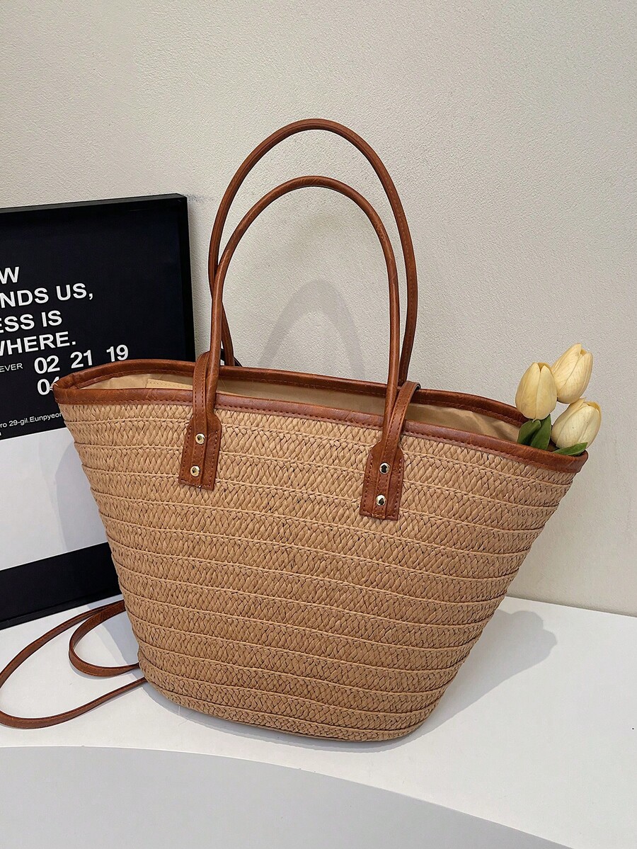 Sac fourre-tout tissé de grand - Beach Bag Straw avis et prix