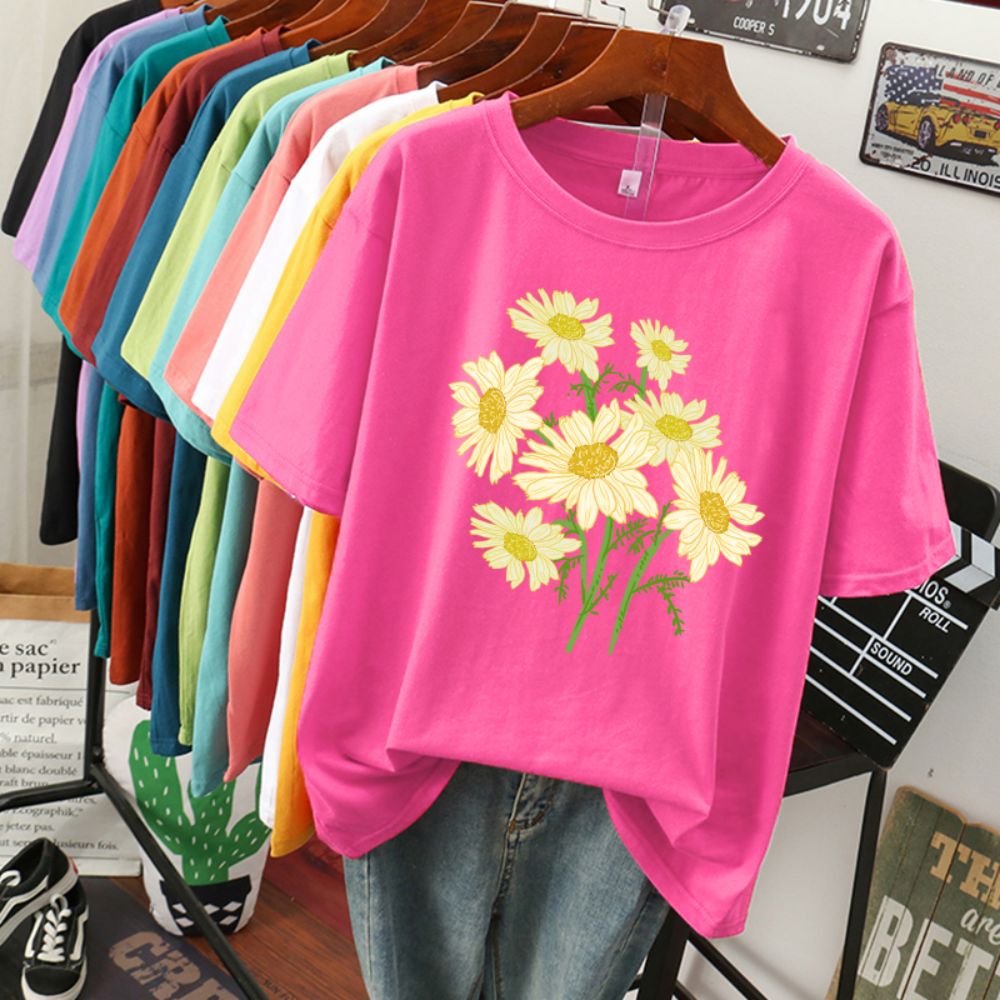 T-shirt en coton à imprimé flo - Yellow Summer Clothing avis et prix