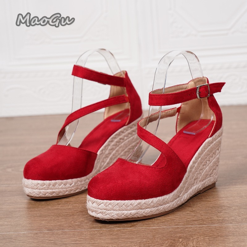 Sandales compensées en daim à  - Espadrille Sandal Women avis et prix