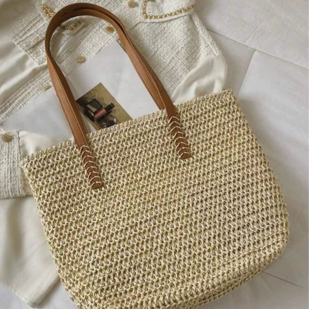 Sac fourre-tout en paille tres - Beach Bag Straw avis et prix