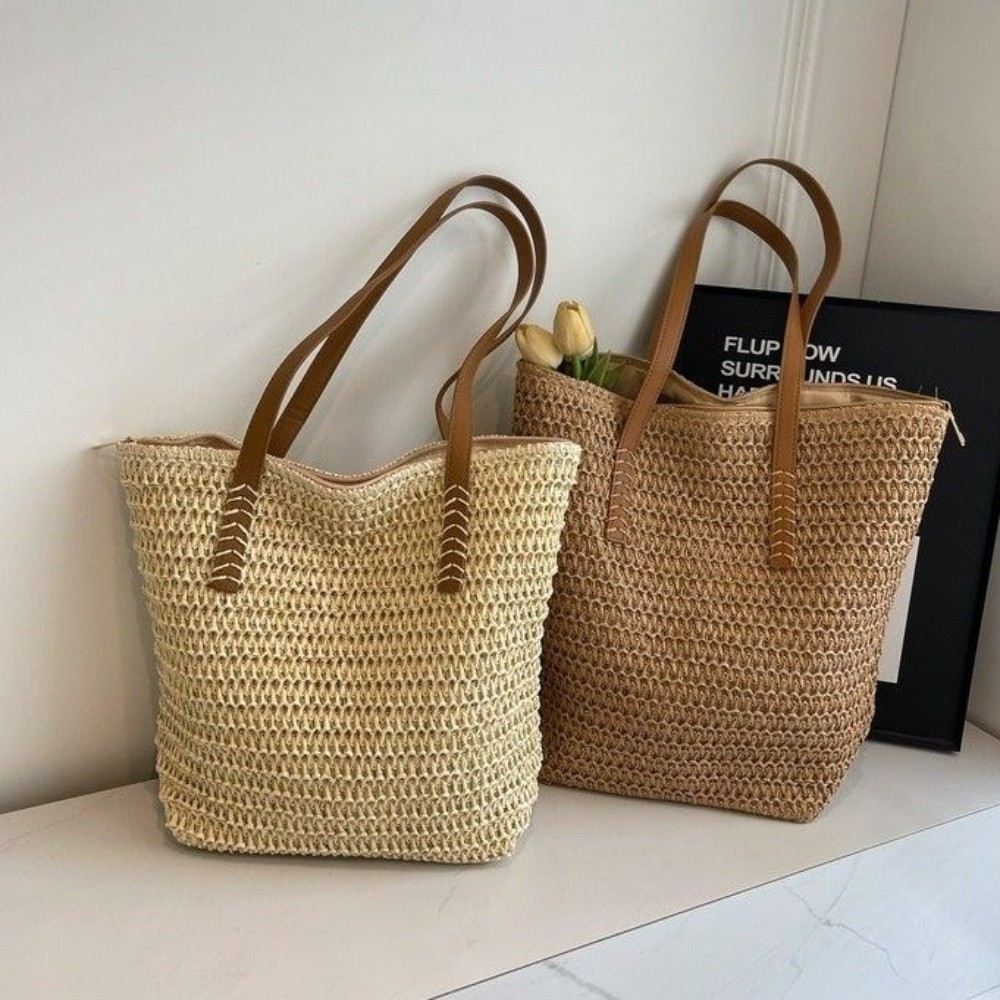 Sac fourre-tout en paille tres - Beach Bag Straw avis et prix