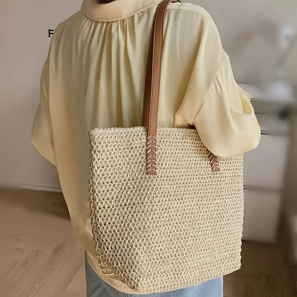 Sac fourre-tout en paille tres - Beach Bag Straw avis et prix