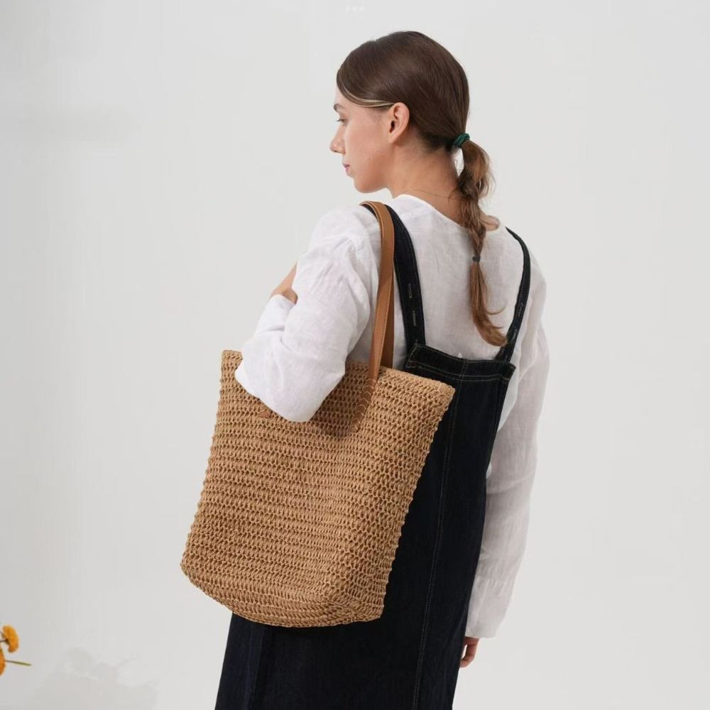 Sac fourre-tout en paille tres - Beach Bag Straw avis et prix