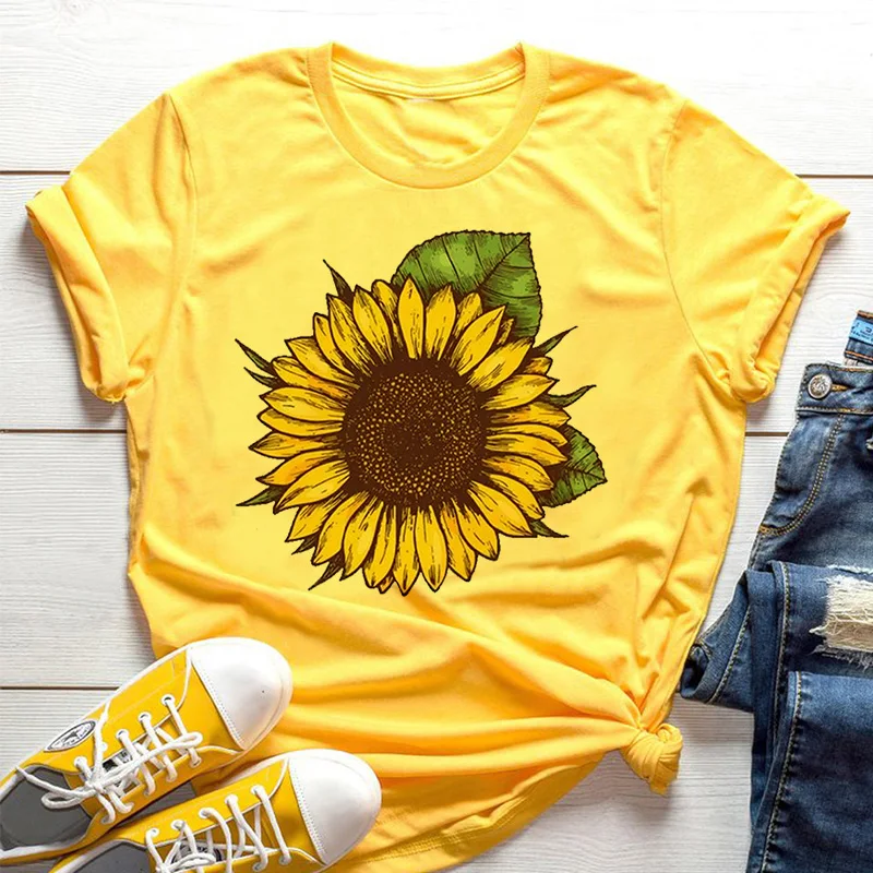 T-shirt jaune pour femmes, mot - Yellow Summer Clothing avis et prix